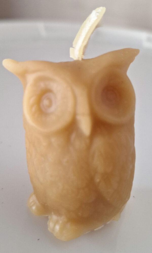 Bougie chouette.100% Cire d abeille bio