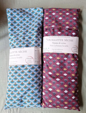 Bouillotte sèche déhoussable. Noyaux de cerise