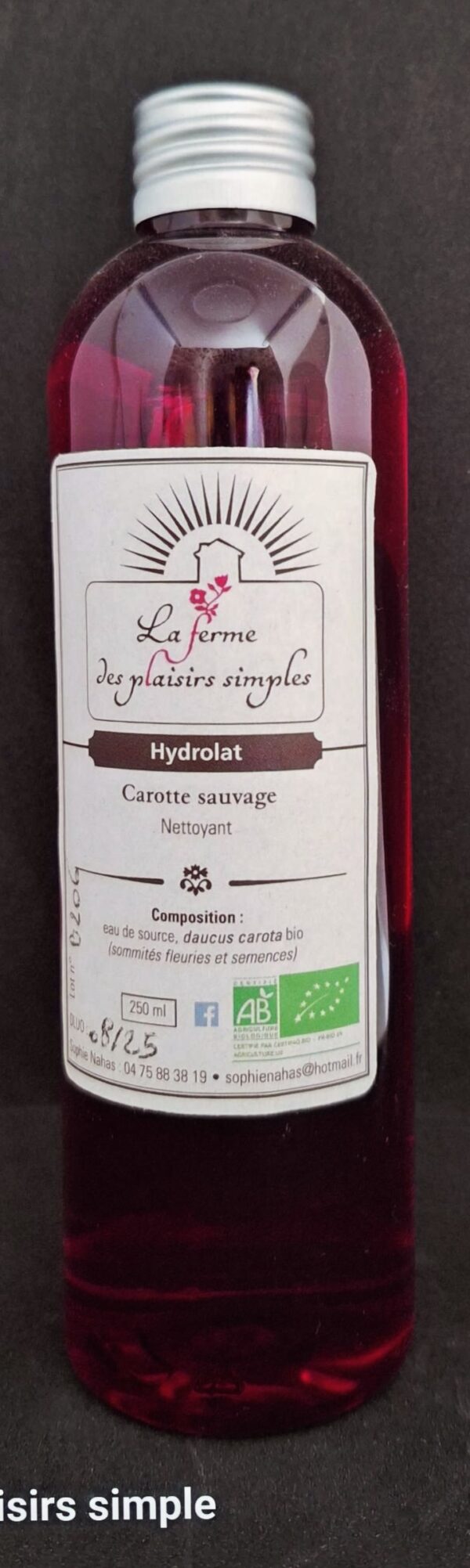Carotte sauvage hydrolat bio de